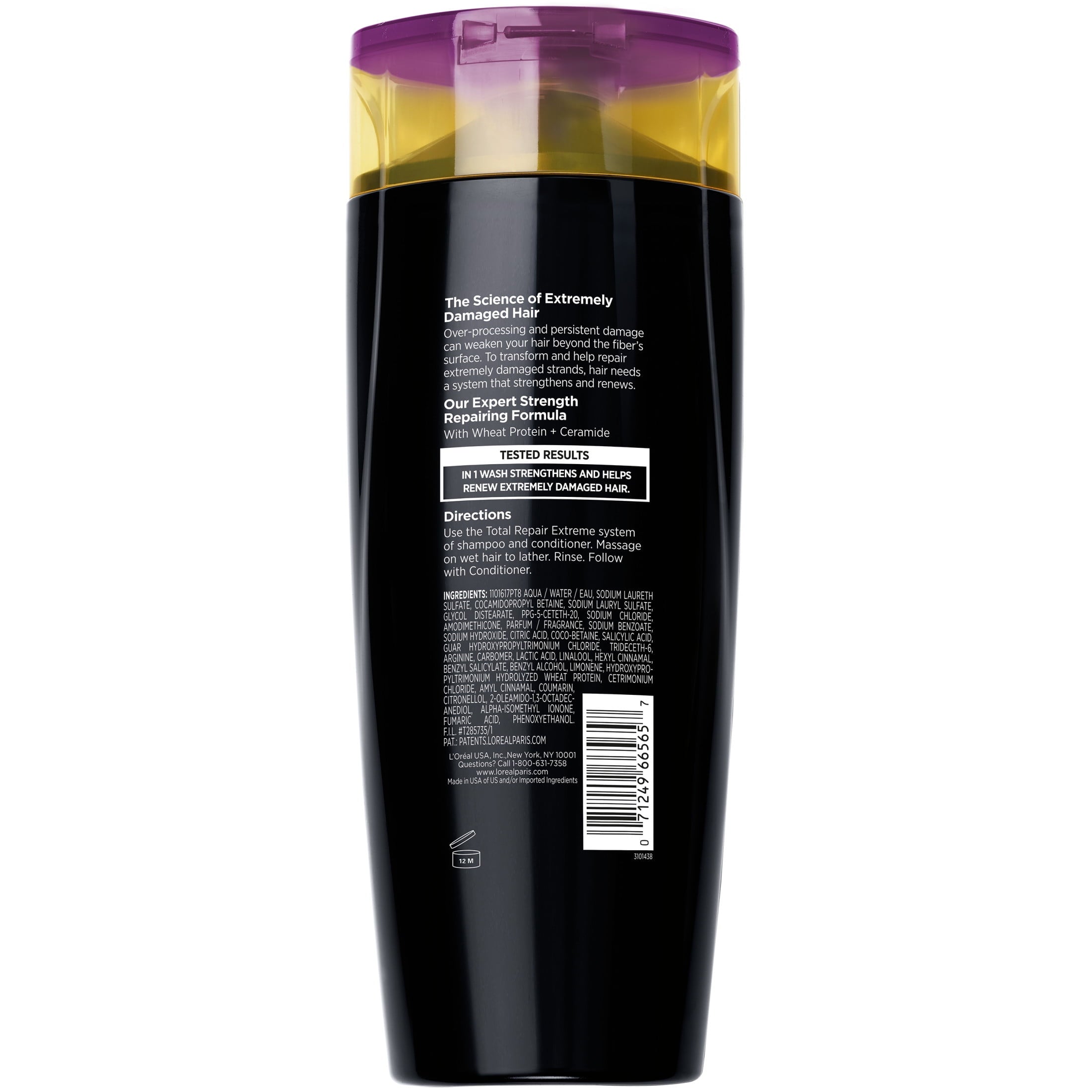 L'Oreal Paris Elvive Total Repair Extreme Repairing Squeeze Tube Shampoo, 13.5 fl oz
