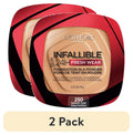 (2 pack) L'Oreal Paris Infallible Fresh Wear 24 Hr Powder Foundation Makeup, 250 Radiant Sant, 0.31 oz
