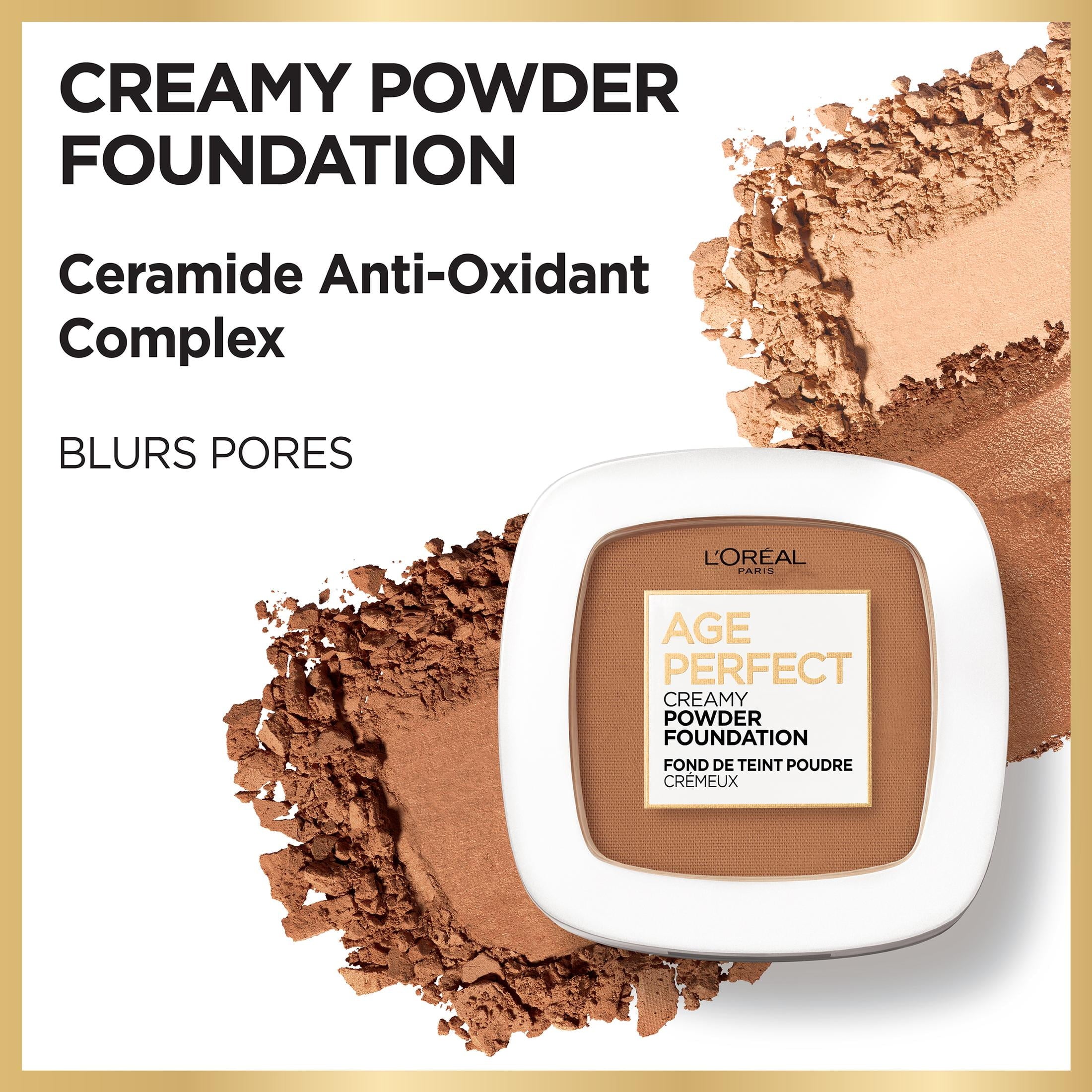 L'Oreal Paris Age Perfect Creamy Pressed Powder Foundation, Classic Tan, 0.31 oz