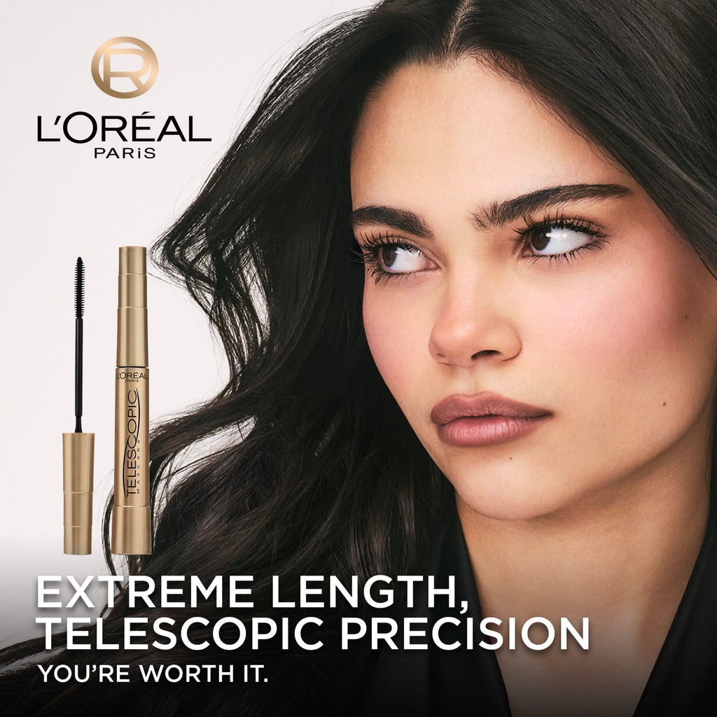 (2 pack) L'Oreal Paris Telescopic Washable Mascara, Carbon Black, 0.27 fl oz