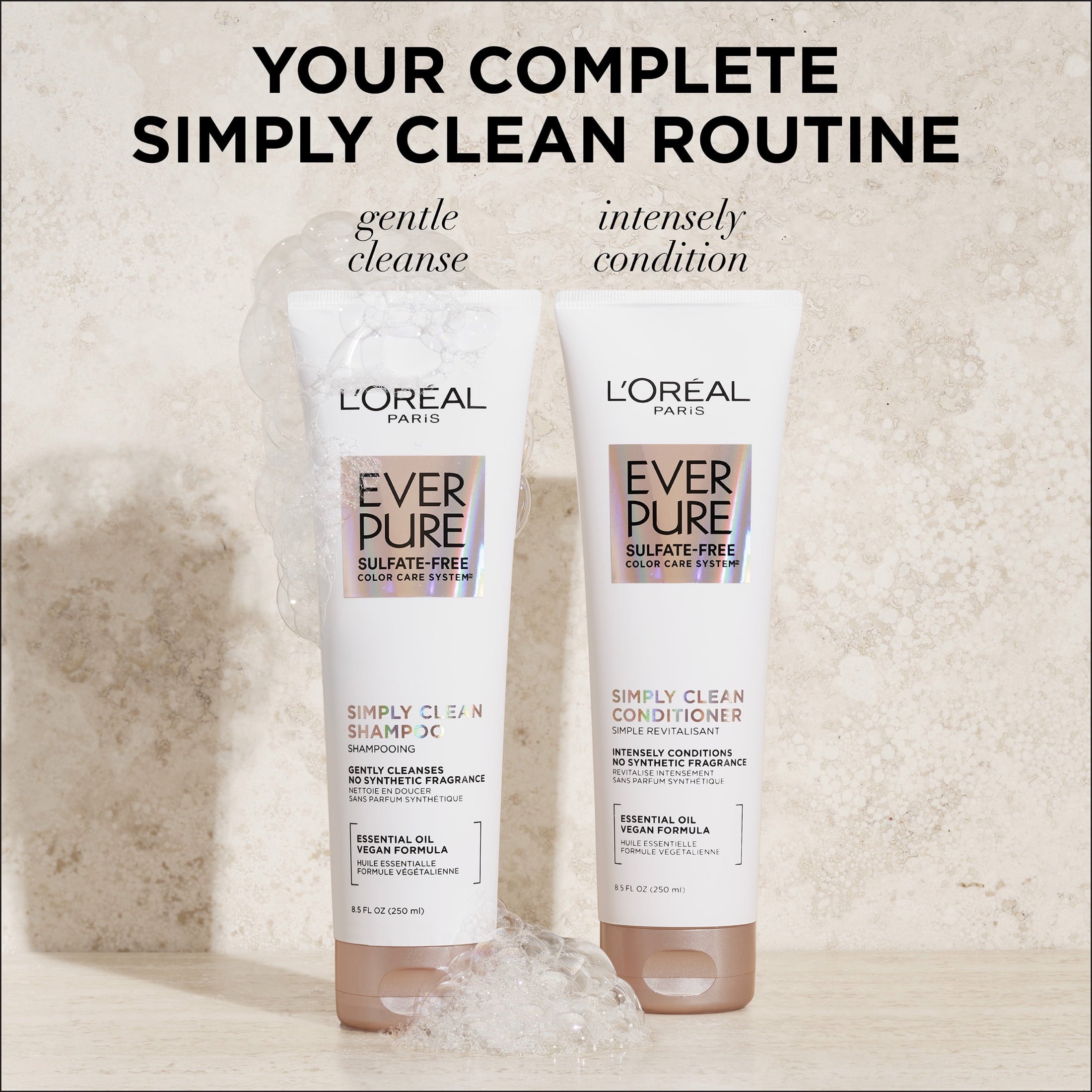 L'Oreal Paris EverPure Simply Clean Shampoo with Essential Oil Sulfates, 8.5 fl oz