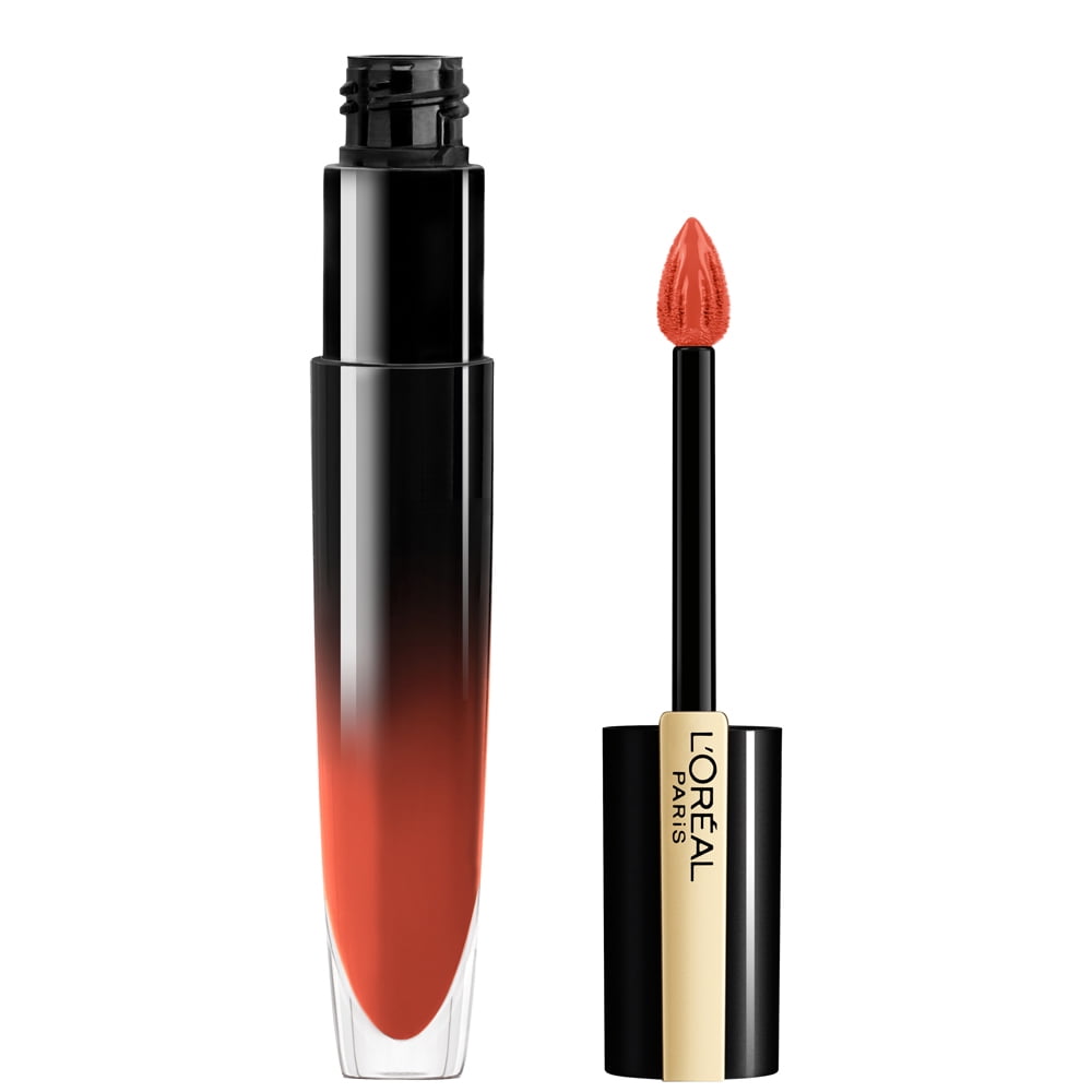 L'Oreal Paris Brilliant Signature Shiny Lip Stain, Be Courageous, 0.21 fl oz, Smudge-Proof