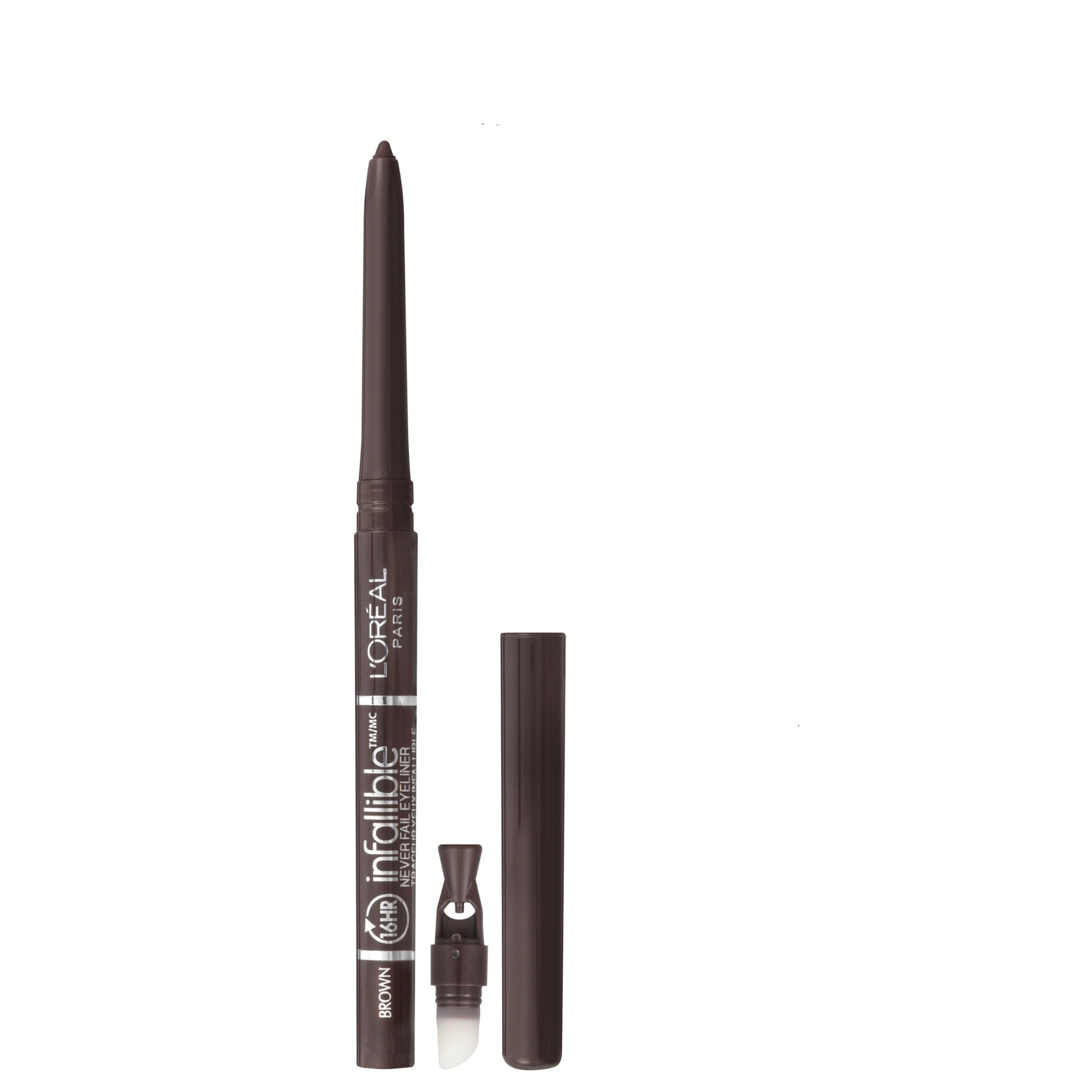 L'Oreal Paris Infallible Never Fail Pencil Eyeliner with Built-In Sharpener, Black Brown, 0.01 fl oz