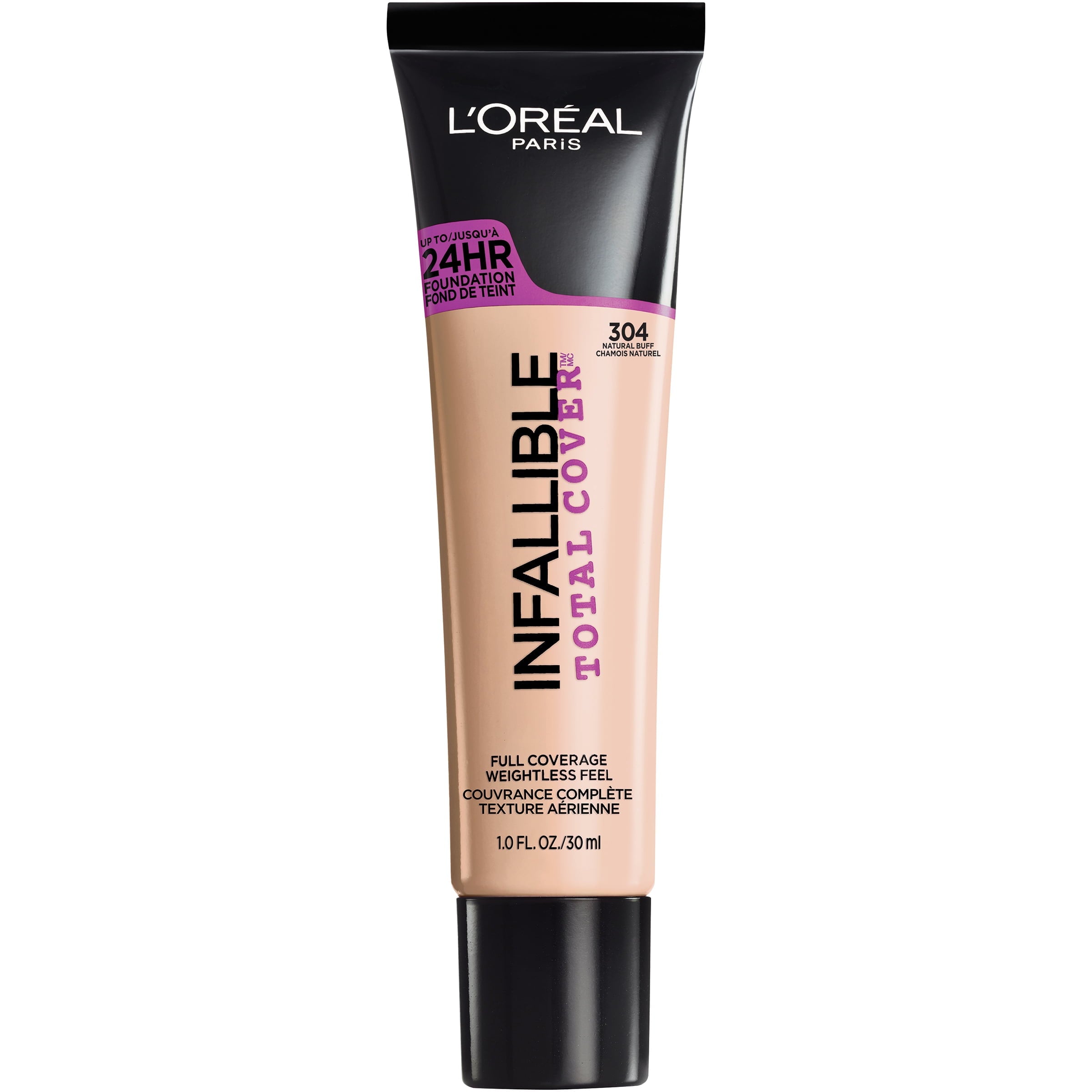 L'Oreal Paris Infallible Total Cover Liquid Foundation, Natural Buff, 1 fl oz