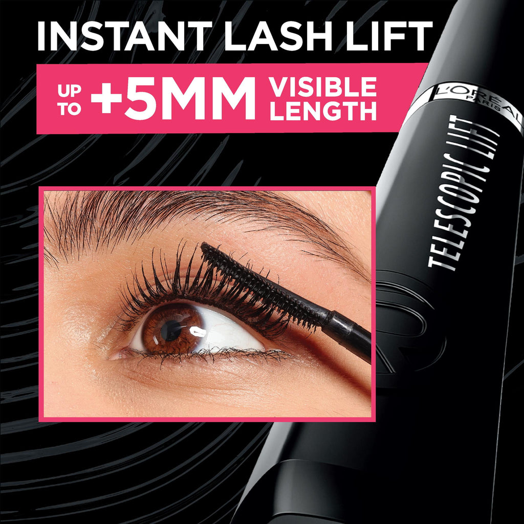L'Oreal Paris Telescopic Lift Washable Makeup Mascara, Blackest Black