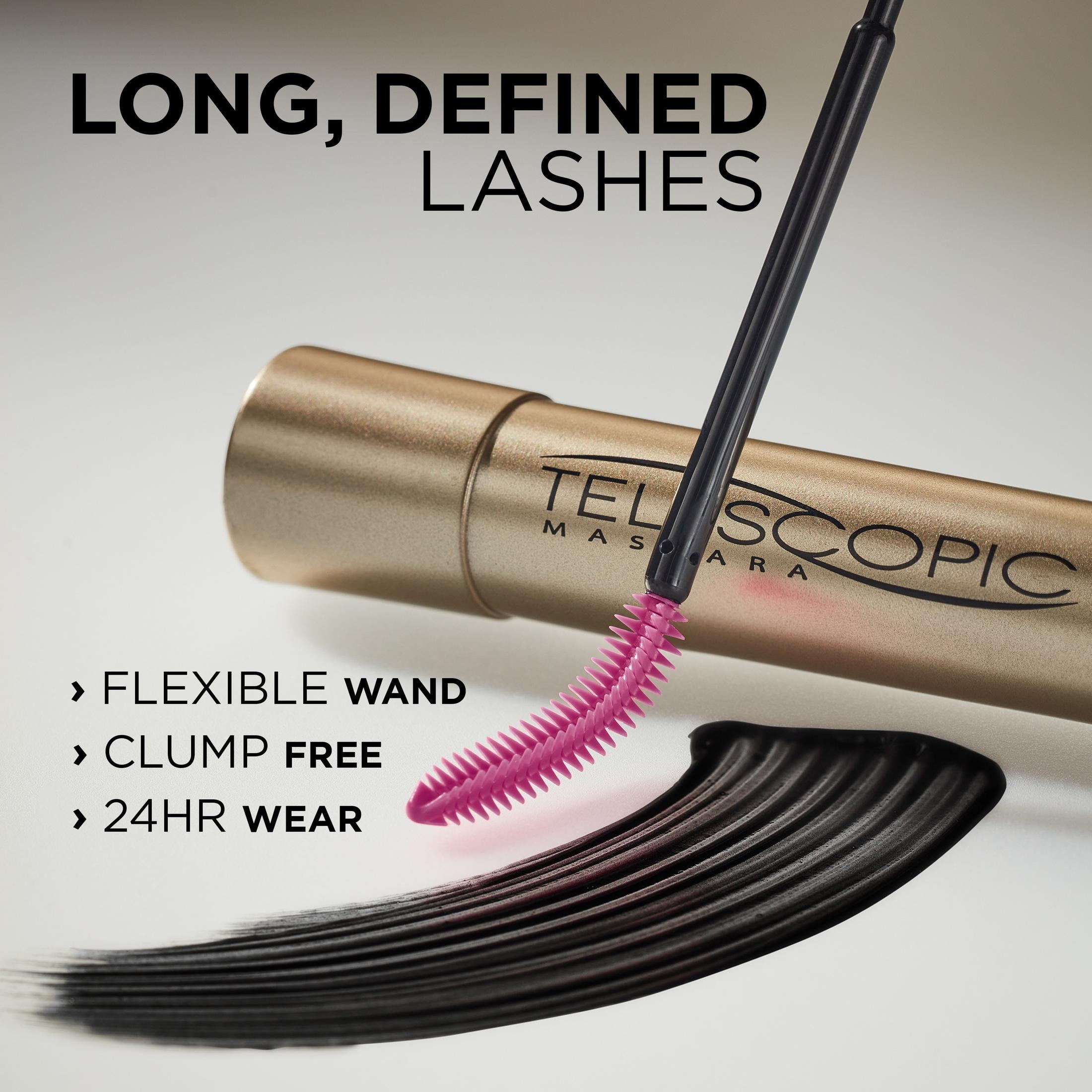 (2 pack) L'Oreal Paris Telescopic Washable Mascara, Carbon Black, 0.27 fl oz