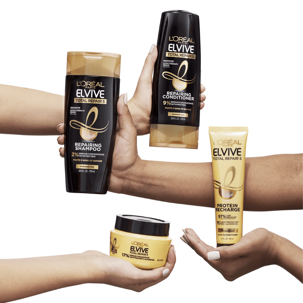 L'Oreal Paris Elvive Total Repair 5 Repairing Shampoo, Squeeze, 12.6 fl oz