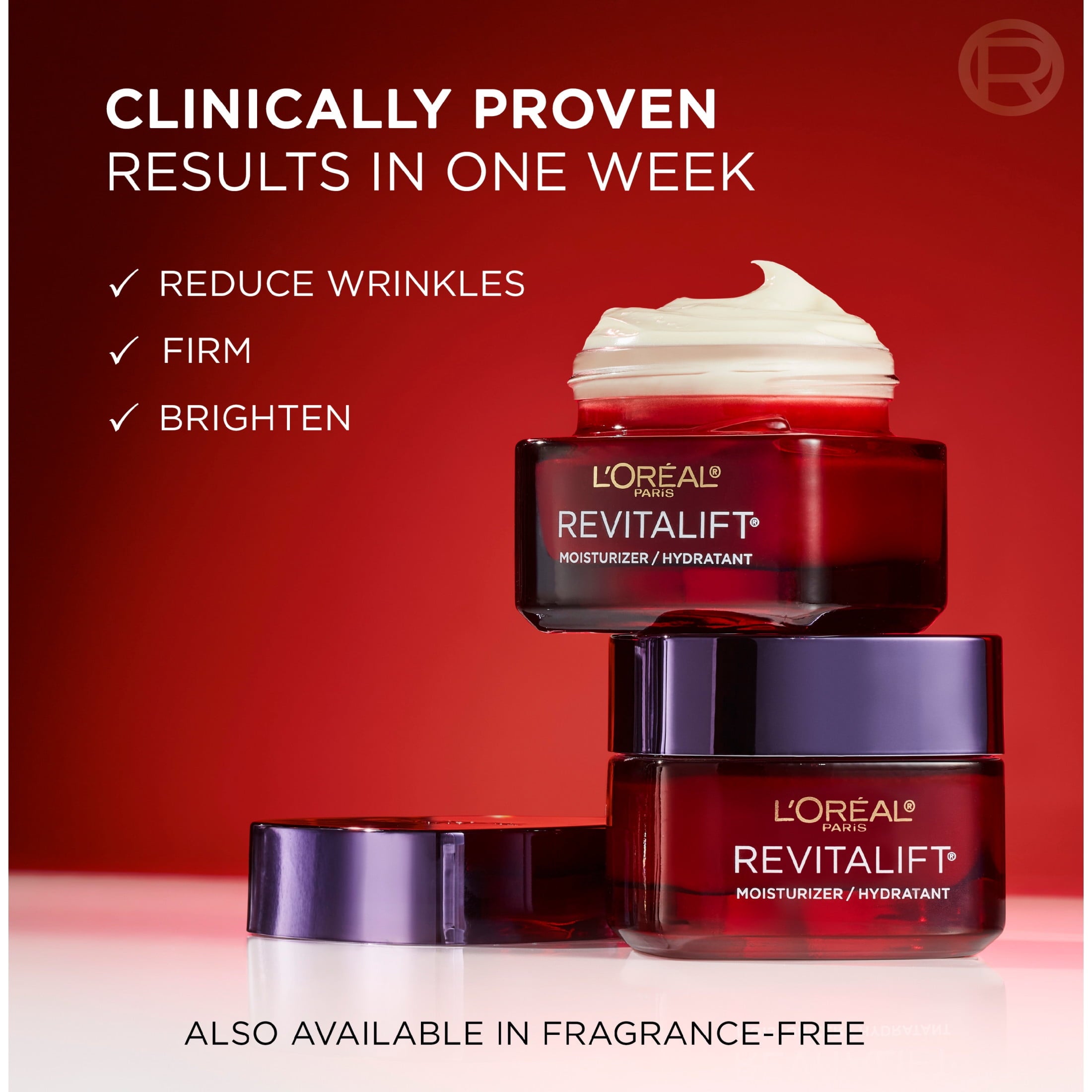 L'Oreal Paris Revitalift Triple Power Anti-Aging Face Moisturizer Travel Size, Pro Retinol, Hyaluronic Acid & Vitamin C, Reduce Wrinkles, 0.5oz