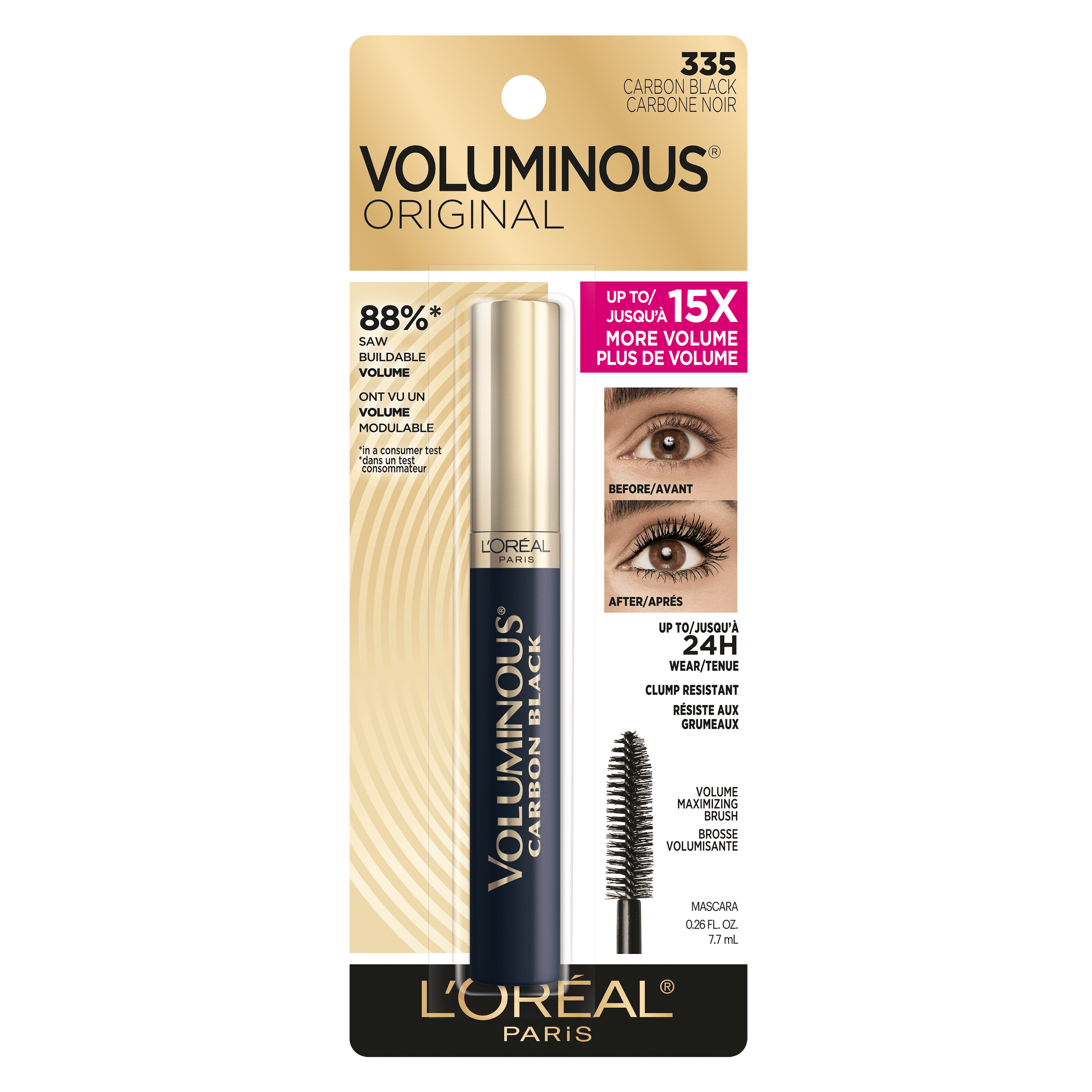 L'Oreal Paris Voluminous Original Washable Bold Eye Mascara, Carbon Black