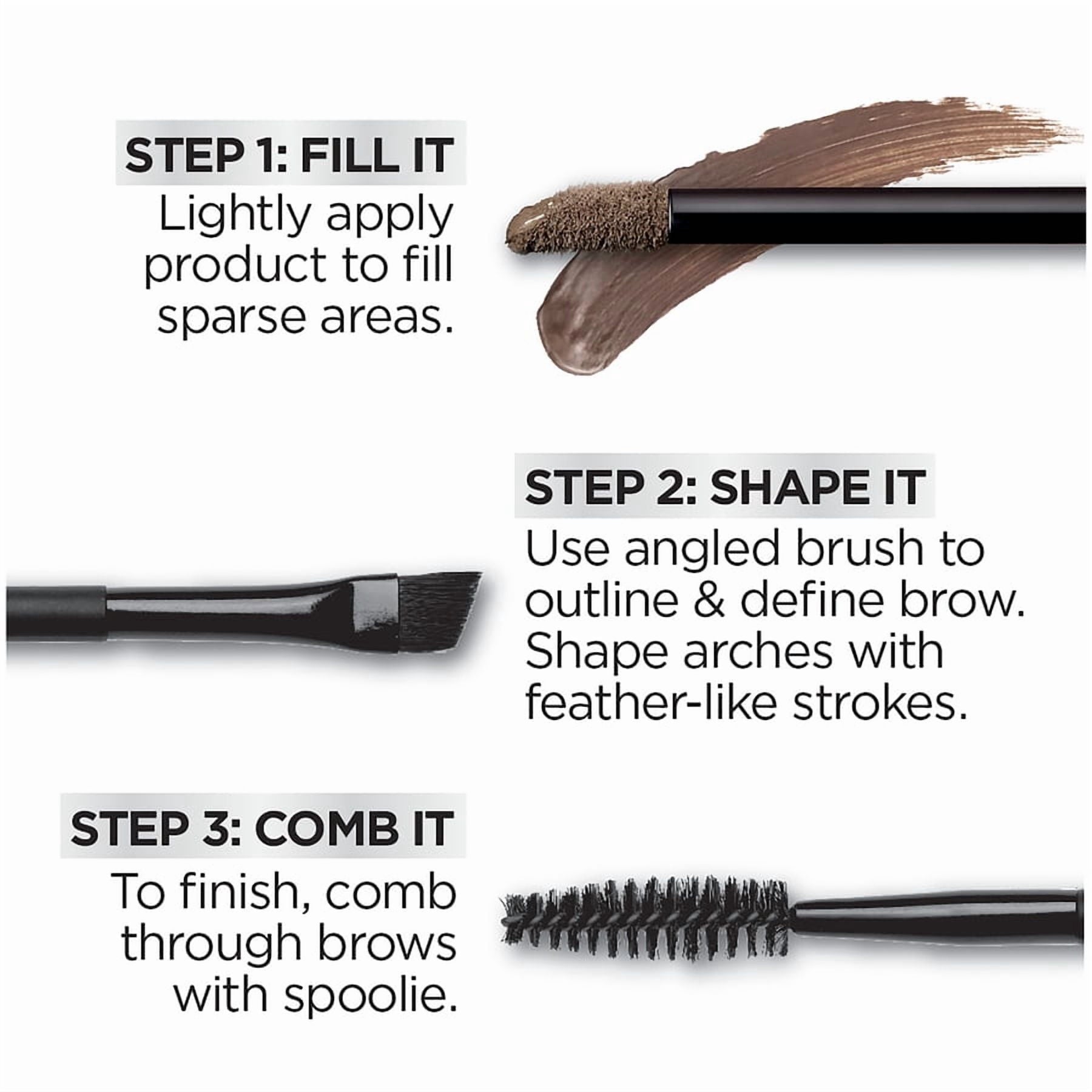 L'Oreal Paris Unbelieva-Brow Longwear Waterproof Brow Gel, Black